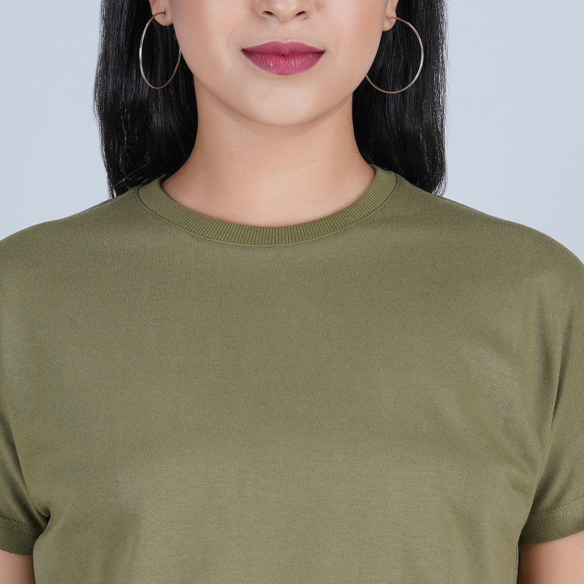 Destiny Olive green Bold and Boxy Crop Top
